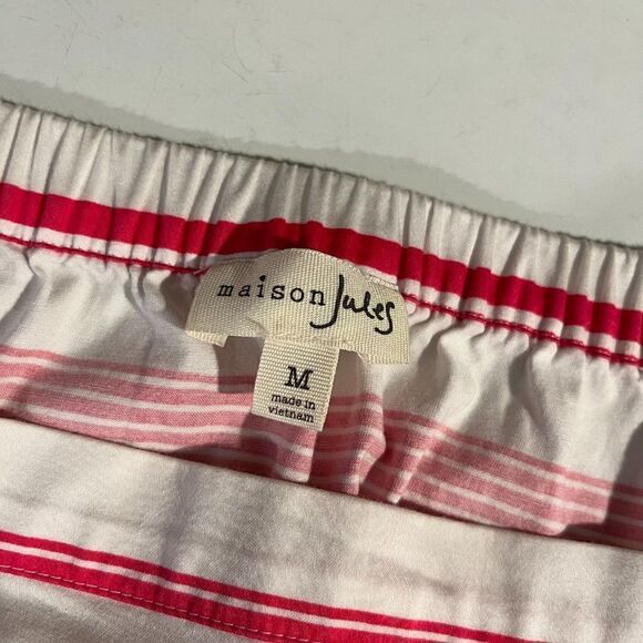 Maison Jules hot pink and white striped sheath off-shoulder dress - M - Picture 5 of 8
